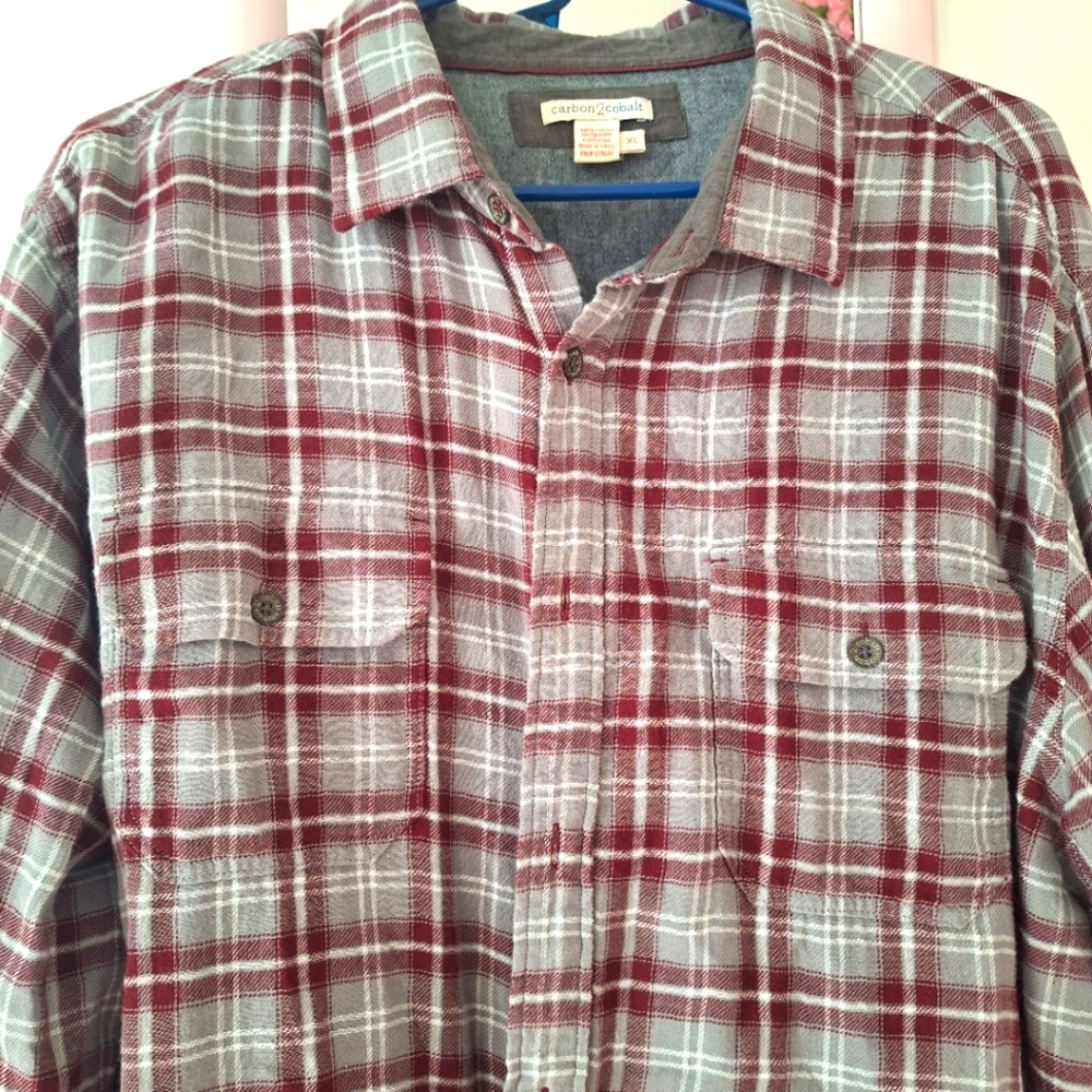 Carbon Cobalt Men’s Flannel Shirt – Size XL 👕